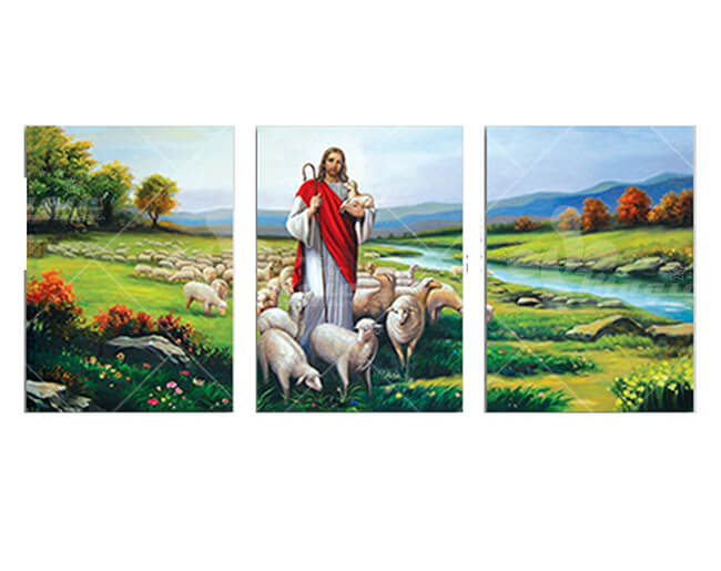 Tranh chúa Giêsu ôm chú cừu con
