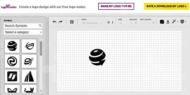 Phần mềm tạo logo online Logo Garden