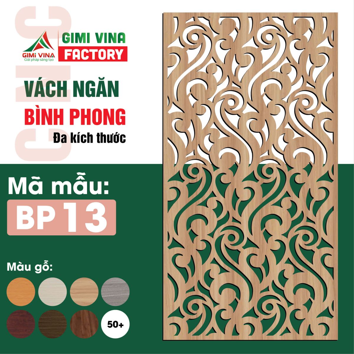Mẫu vách ngăn bình phong gỗ - Mẫu 13