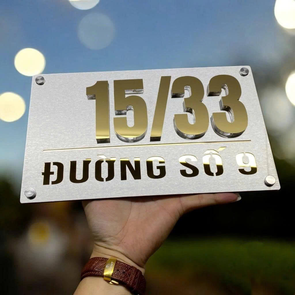  BSN20 - Biển số nhà nền Alu chữ nổi mica BSN20