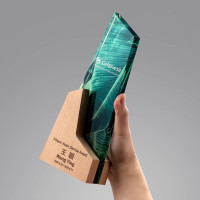 Kỷ niệm chương pha lê đế gỗ PLG008 3