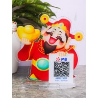 Bảng mica in mã QR code Thần Tài QRMC004 để bàn chiêu tài lộc 3