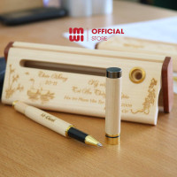 Combo Bút gỗ kèm Hộp đựng bút Khắc tên, logo theo yêu cầu làm quà tặng cao cấp BG02 4