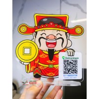 Bảng mica in mã Qr Code để bàn QRMC002 Thần Tài phong thủy 0