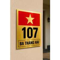 Biển số nhà chất liệu alu hình Quốc Kỳ Việt Nam BSN04  0