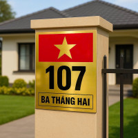 Biển số nhà chất liệu alu hình Quốc Kỳ Việt Nam BSN04  1