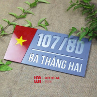 Biển số nhà Lá Cờ Việt Nam chất liệu alu kết hợp mica BSN05 2