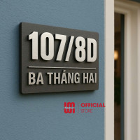 Biển số nhà chất liệu alu + mica số nổi để ngoài trời BSN16 0