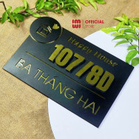 Biển số nhà nền đen nhám số nổi sang trọng BSN18 3