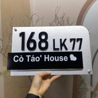 Biển số nhà nền alu xướt bạc thiết kế theo yêu cầu BSN22 0