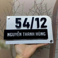 Biển số nhà nền alu xướt bạc thiết kế theo yêu cầu BSN22 1