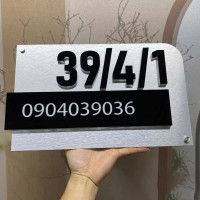 Biển số nhà nền alu xướt bạc thiết kế theo yêu cầu BSN22 2