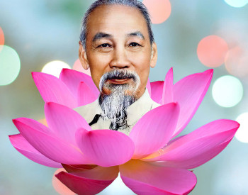 Tải về Chân Dung Bác Hồ Trên Hoa Sen - File PSD Chất lượng cao