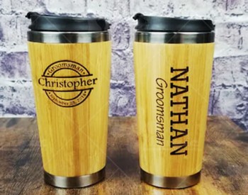 Đơn vị làm ly giữ nhiệt vỏ tre khắc logo theo yêu cầu