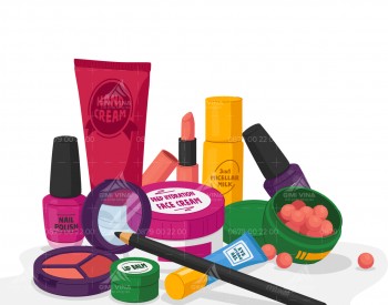 Vector Mỹ phẩm - Sơn móng tay - Kem dưỡng ẩm - Son môi kẻ mắt đẹp