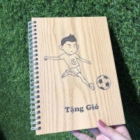 Sổ tay bìa gỗ - SOTA022 khắc hình chibi