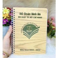 Sổ tay bìa gỗ - SOTA017 khắc tên trường