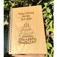 Sổ tay bìa gỗ - SOTA009 sổ tay bìa gỗ happy birthday