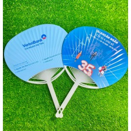 Quạt nhựa cầm tay QAT010 in logo quảng cáo thương hiệu