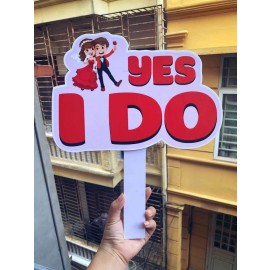 Bảng hashtag cầm tay đám cưới Yes I Do