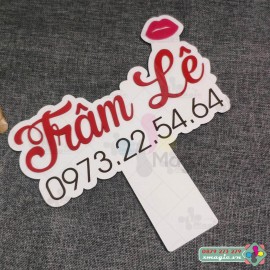 Bảng Hashtag cầm tay chụp ảnh checkin khai trương Trâm Lê Cosmetic