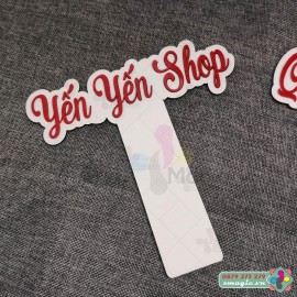Bảng Hashtag cầm tay chụp ảnh checkin khai trương Yến Yến Shop