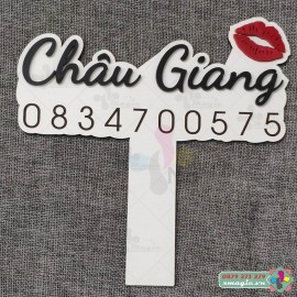 Bảng Hashtag cầm tay chụp ảnh checkin khai trương Châu Giang Cosmetic