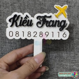 Bảng Hashtag cầm tay chụp ảnh checkin khai trương Kiều Trang Cosmetic