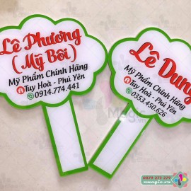 Bảng Hashtag cầm tay chụp ảnh checkin khai trương Lê Phương Mỹ Phẩm Chính Hãng 