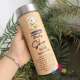 Bình giữ nhiệt vỏ tre in 12 Cung Hoàng Đạo