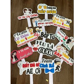 Combo 12 bảng hashtag cầm tay đám cưới