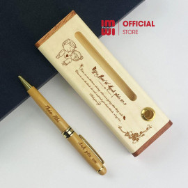 Combo Bút gỗ kèm Hộp đựng bút Khắc tên, logo theo yêu cầu làm quà tặng cao cấp BG02