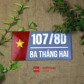 Biển số nhà Lá Cờ Việt Nam chất liệu alu kết hợp mica BSN05