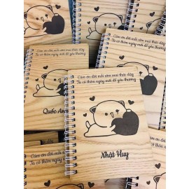 Sổ tay bìa gỗ - SOTA010 khắc tên theo yêu cầu