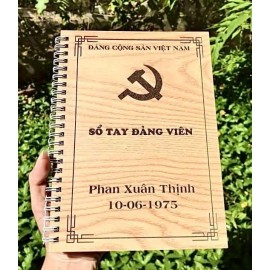 Sổ tay bìa gỗ - SOTA008 đảng viên 