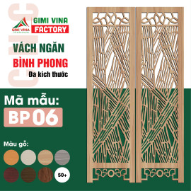 Bình phong, vách ngăn phòng gỗ cao cấp BP06