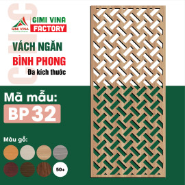 Bình phong vách ngăn phòng bằng gỗ BP32