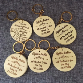 Móc khoá gỗ khắc tên logo theo yêu cầu