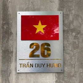 Biển số nhà Cờ đỏ sao vàng chất liệu alu cao cấp BSN01