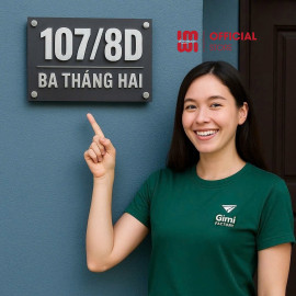 Biển số nhà chất liệu alu + mica số nổi để ngoài trời BSN16