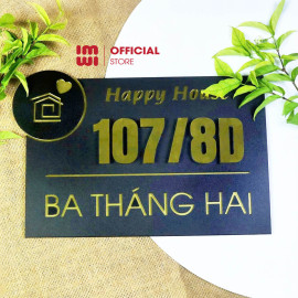 Biển số nhà nền đen nhám số nổi sang trọng BSN18