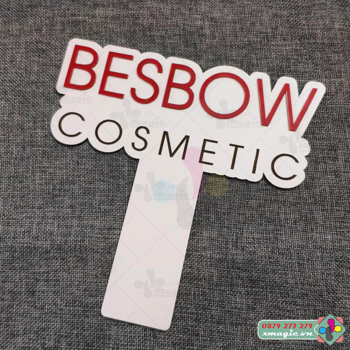 Bảng Hashtag cầm tay chụp ảnh checkin khai trương Besbow Cosmetic 
